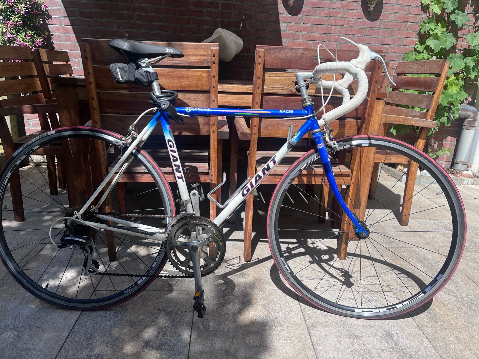 Retro Giant Racer fiets met vrij nieuwe wielen, Ophalen, Minder dan 10 versnellingen, Gebruikt, Staal