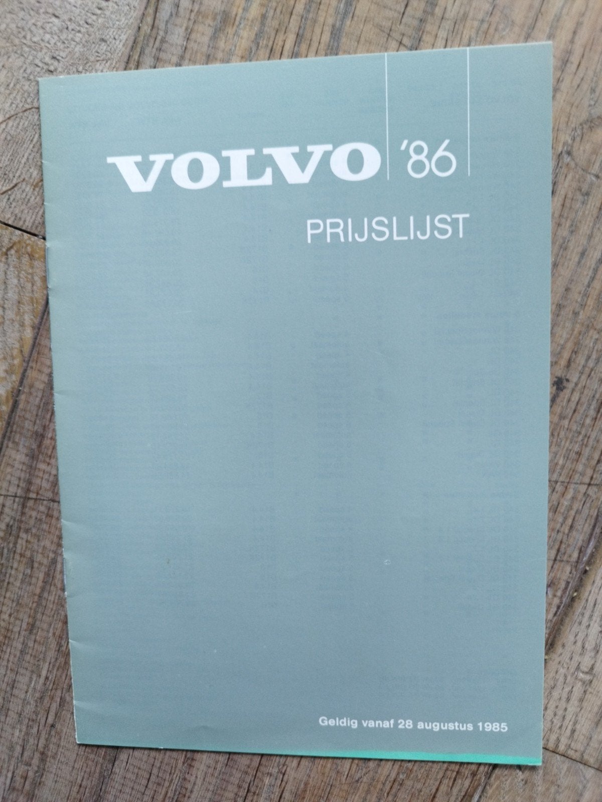 Volvo '86 Prijslijst - Geldig vanaf 28 augustus 1985, Volvo, Zo goed als nieuw, Volvo, Ophalen of Verzenden