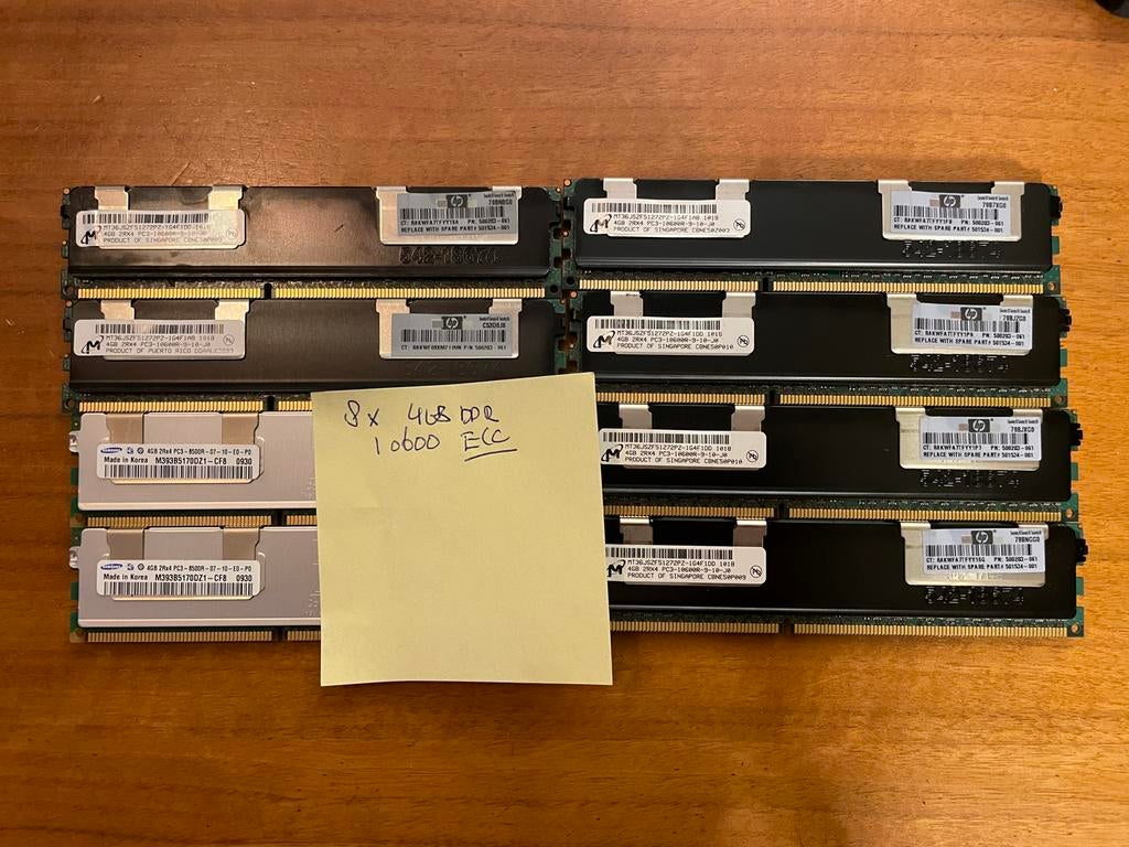 8x 4GB 32GB DDR3 ECC Server RAM Geheugen, Computers en Software, RAM geheugen, Gebruikt, 32 GB, Server, DDR3