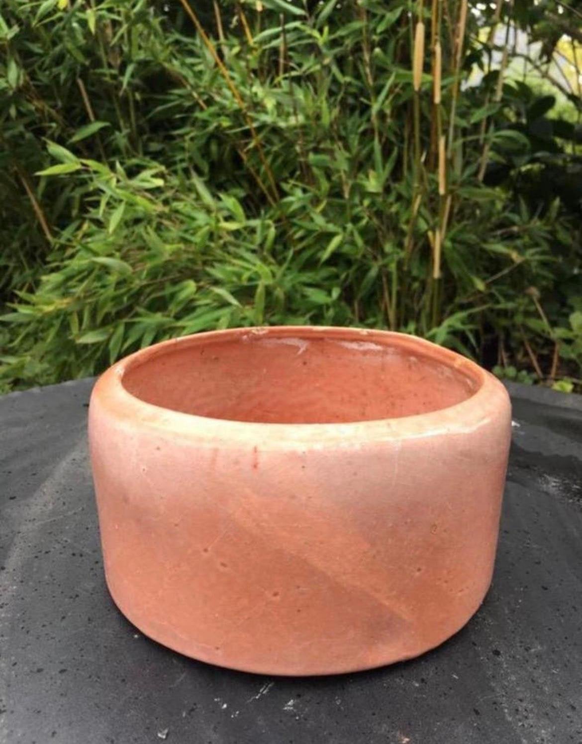 Luxe terracotta roze geglazuurde unieke bonsai bloempot, Ophalen, Gebruikt, Rond, Binnen