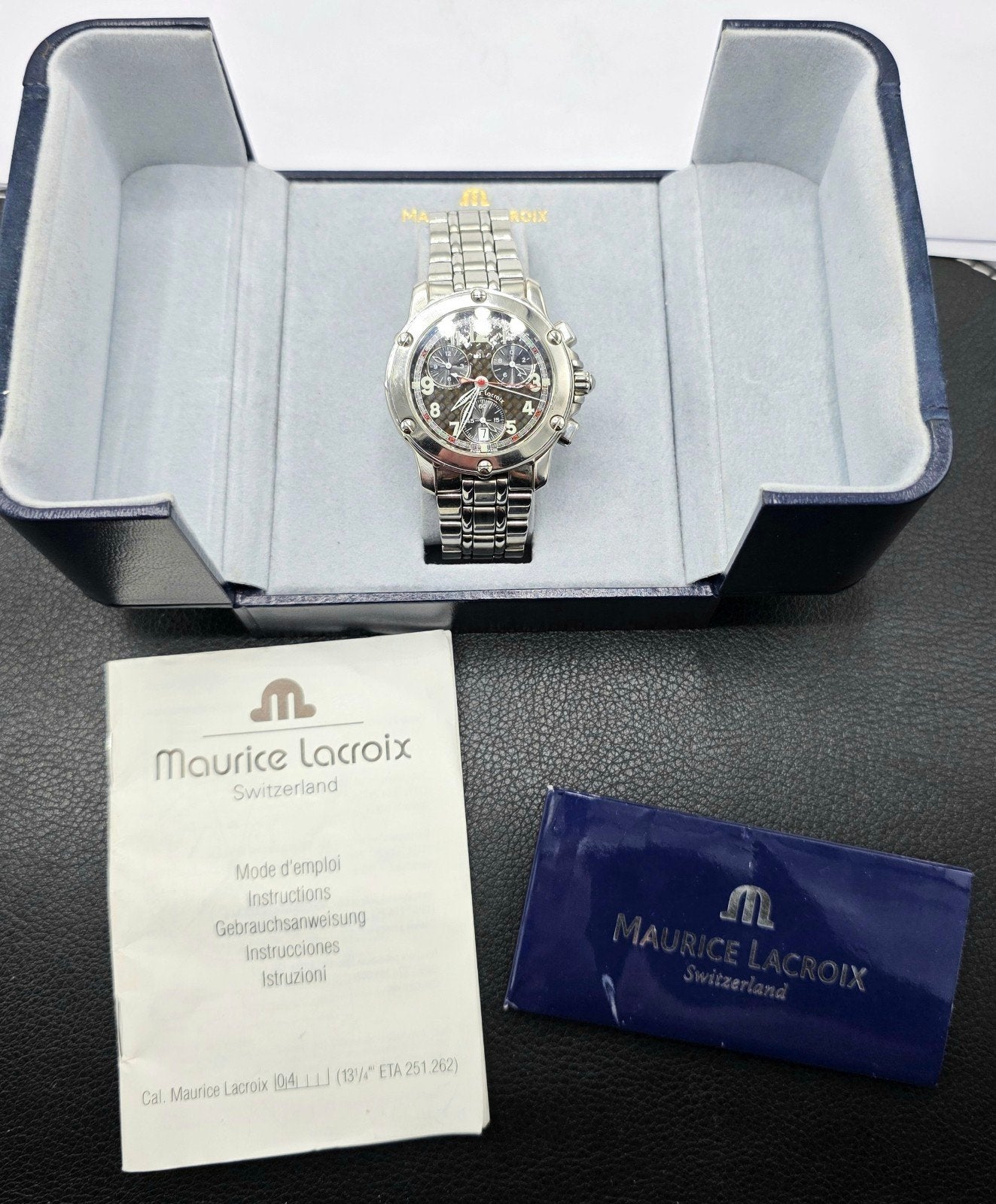Maurice Lacroix Chronograph Heren Horloge in originele doos, Overige merken, Staal, Maurice Lacroix, .