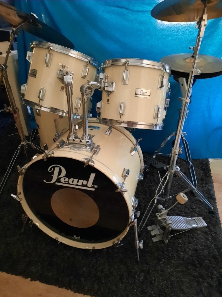 pearl world serie drumstel compleet..   Paiste 2002 18"china, Muziek en Instrumenten, Ophalen of Verzenden, Gebruikt, Pearl
