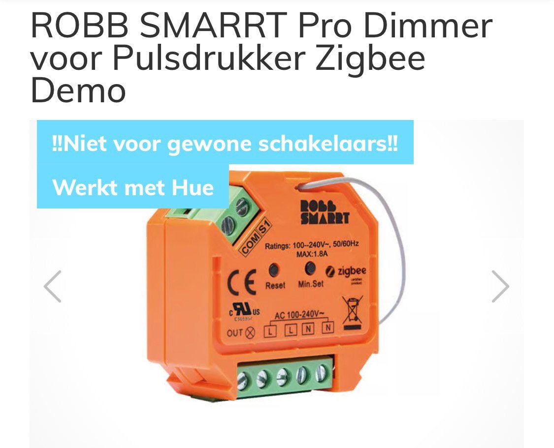 Robb Smartt Pro dimmer voor pulsdrukker Philips Hue dimmer, Hobby en Vrije tijd, Elektronica-componenten, Ophalen of Verzenden