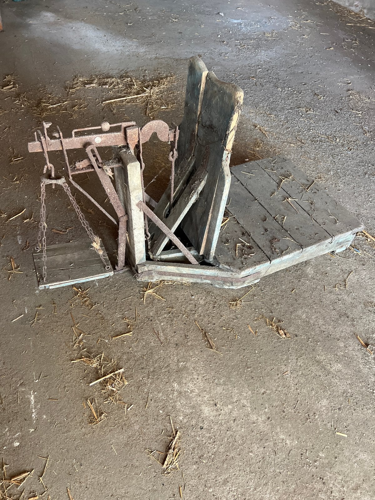 Antieke weegschaal - boerderij weegschaal, Ophalen