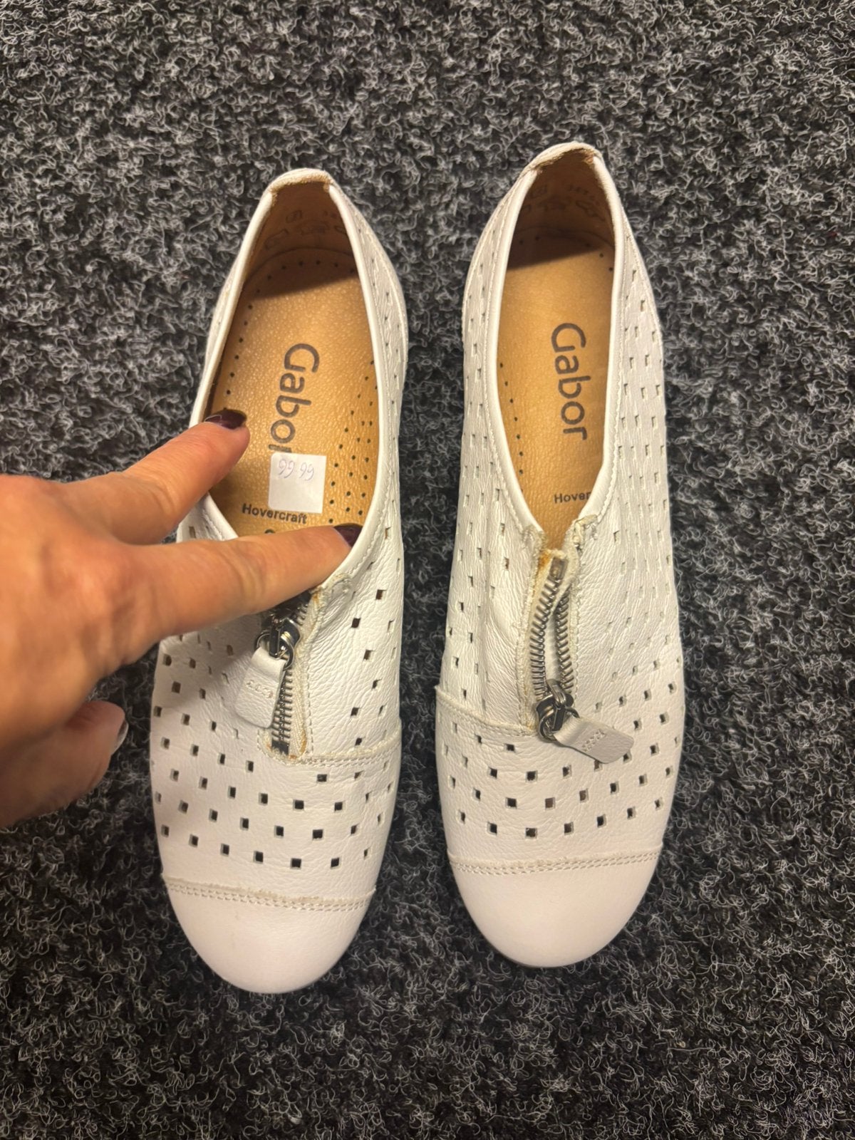 Nieuw wit echt leer sneakers Gabor maat 36 3, Wit, Nieuw, Ophalen of Verzenden, Sneakers of Gympen