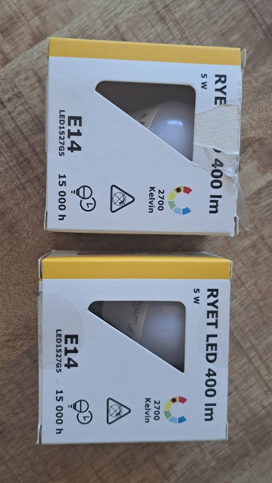 2x IKEA RYET LED E14 400lm 2700K Warm Wit Lampen, Ophalen, Led-lamp, E14 (klein), Nieuw