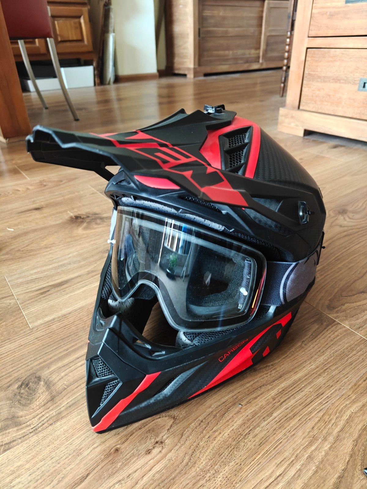 Raven Ipsum Carbon Rood, Ophalen, L, Integraalhelm, Overige merken