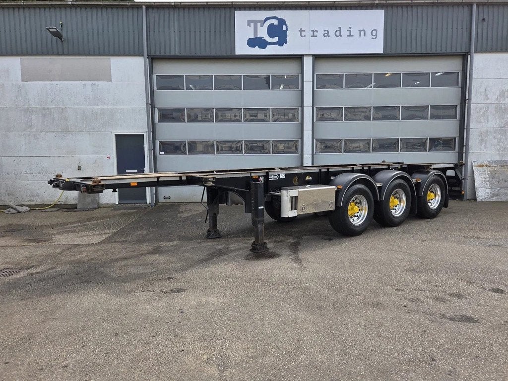 Van Hool 3-ASSIGE OPLEGGER A3C002 20/30 FT ADR trailer., Lichtmetalen velgen, Overige brandstoffen, Zwart, Origineel Nederlands