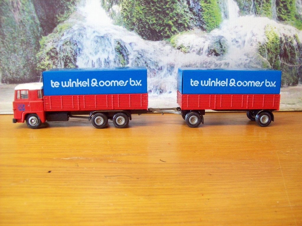 Tekno - Scania 141 - V8 - huif/combi - Te Winkel & Oomes, Ophalen of Verzenden, Zo goed als nieuw, Bus of Vrachtwagen, Tekno