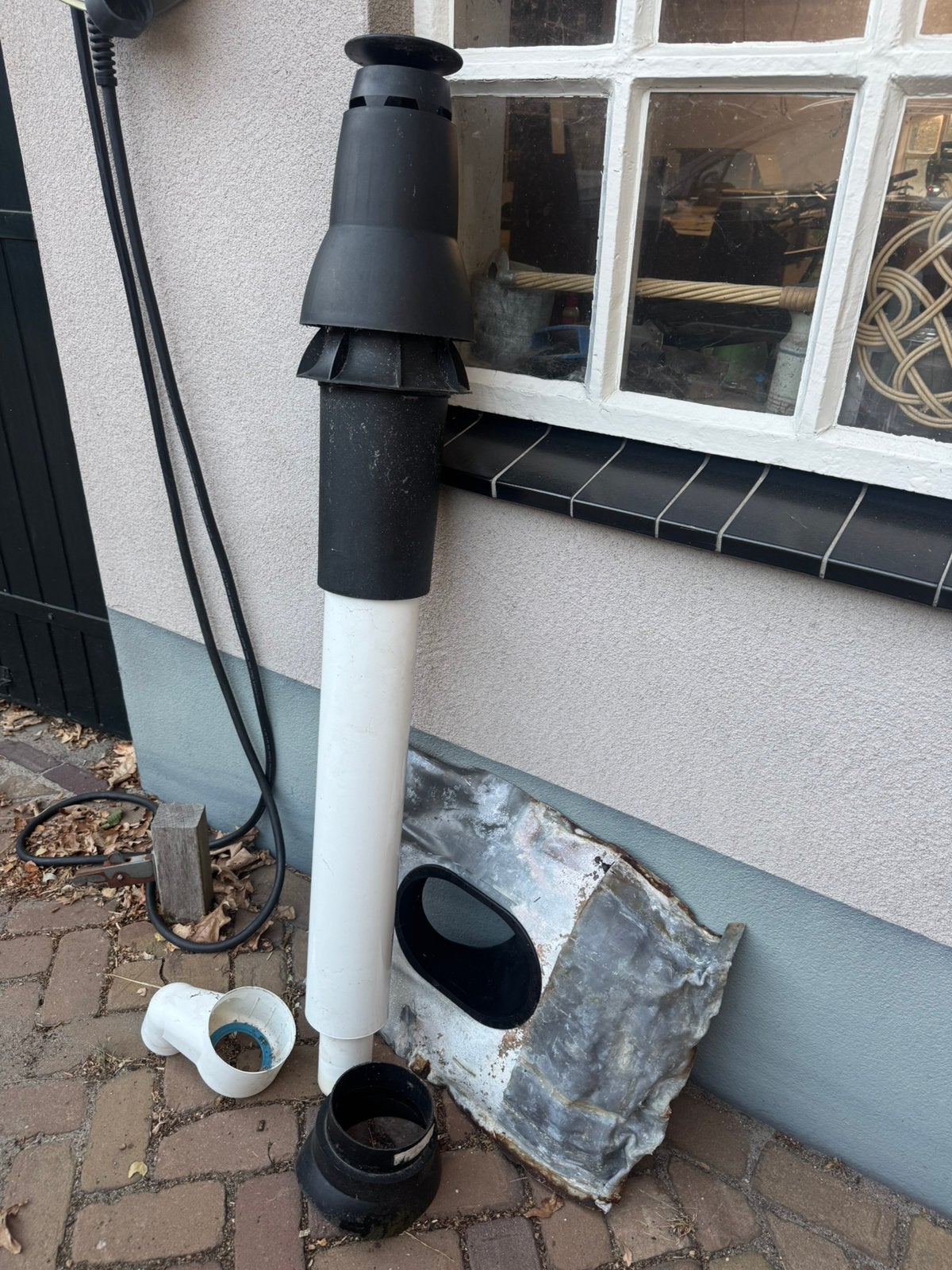 Dakdoorvoer dubbel, Ophalen, Afvoer, Pvc, Zo goed als nieuw