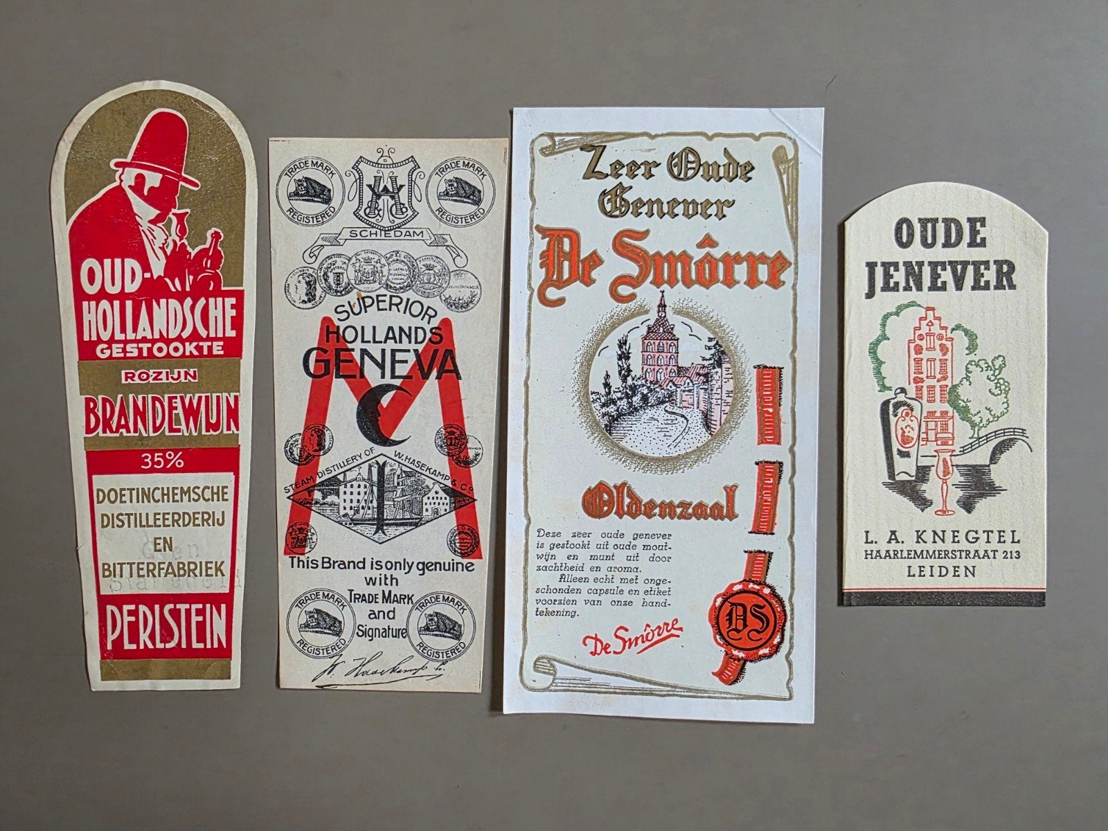 107) 9 ORIGINELE DRANK ETIKETTEN  GENEVER- JENEVER, Verzenden, Zo goed als nieuw, Overige typen