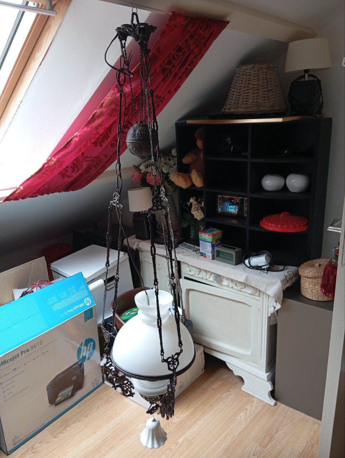 Antieke schipperslamp / hanglamp - Oud schippertje, Antiek en Kunst, Ophalen of Verzenden