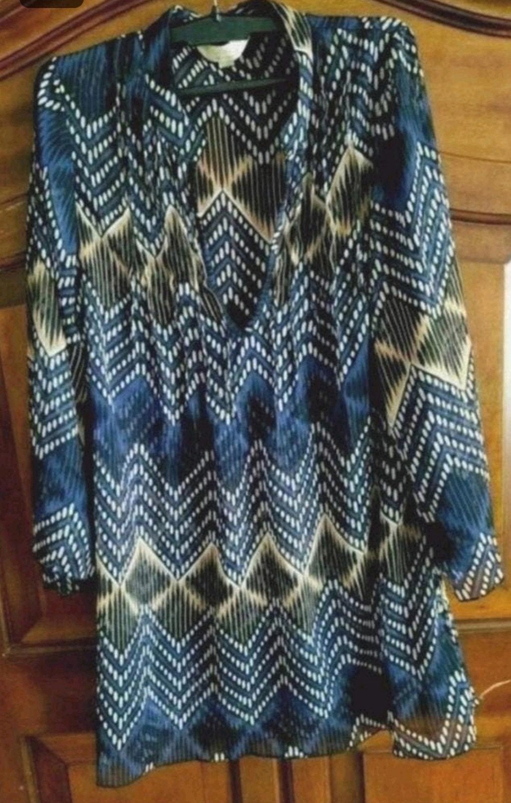 Donkerblauw gedessineerde blouse/tuniek van Pia Rossini L, Pia Rossini, Maat 42/44 (L), Nieuw, Verzenden