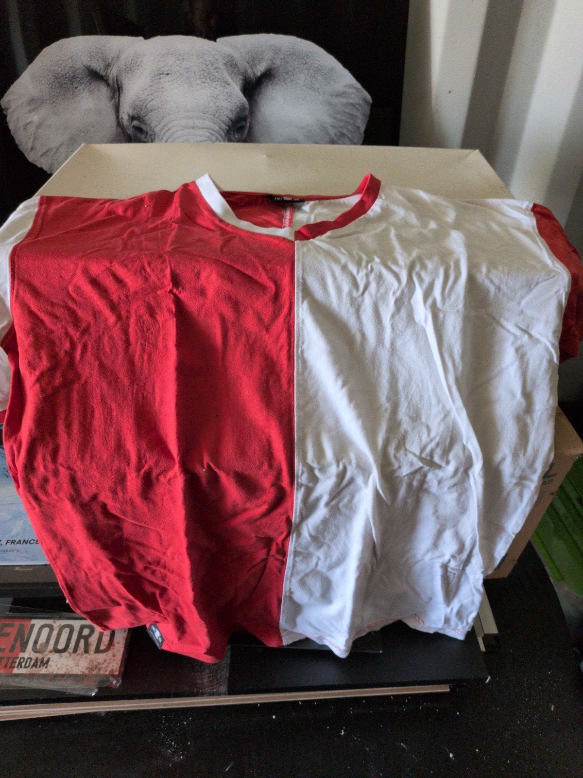 FRFC 1908 T-shirt Rood/Wit XXL met lichte gebruikssporen, Overige maten, Ophalen of Verzenden, FRFC 1908, Gedragen
