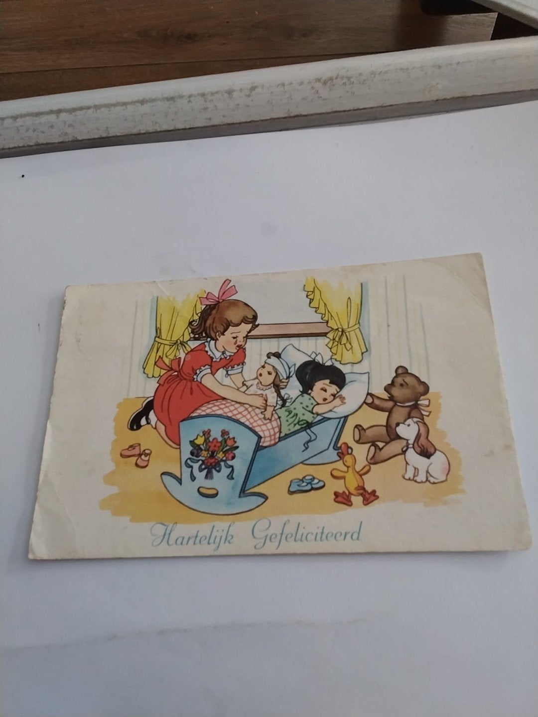 verdrietig Meisje met gewonde pop, Ophalen of Verzenden, Voor 1920, Kinderen