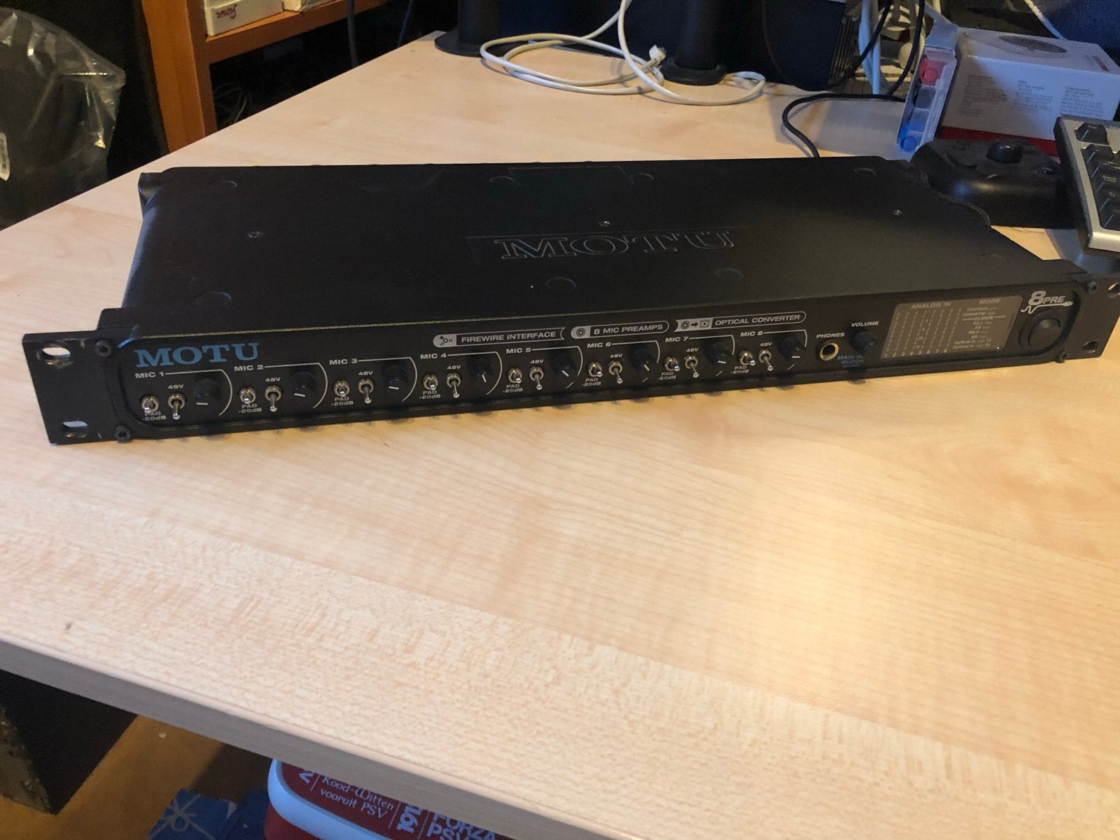 MOTU 8pre Firewire Audio Interface - 8 Mic Preamps, Ophalen of Verzenden, Gebruikt, 5 tot 10 kanalen, Microfooningang