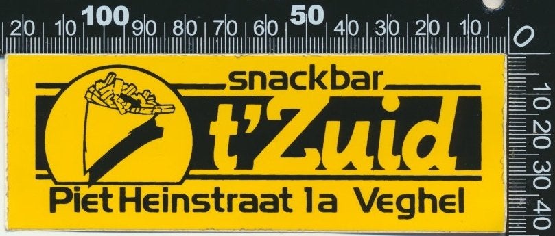 Sticker: Snackbar Het Zuid - Veghel, Ophalen of Verzenden, Zo goed als nieuw, Bedrijf of Vereniging