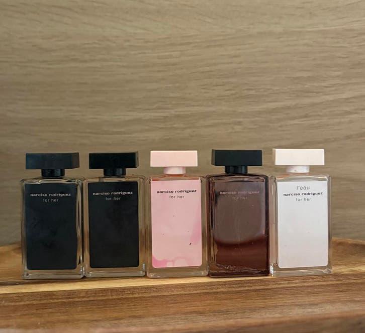 5 x Miniatuur Narciso Rodriguez - For Her 7,5ml, Verzenden