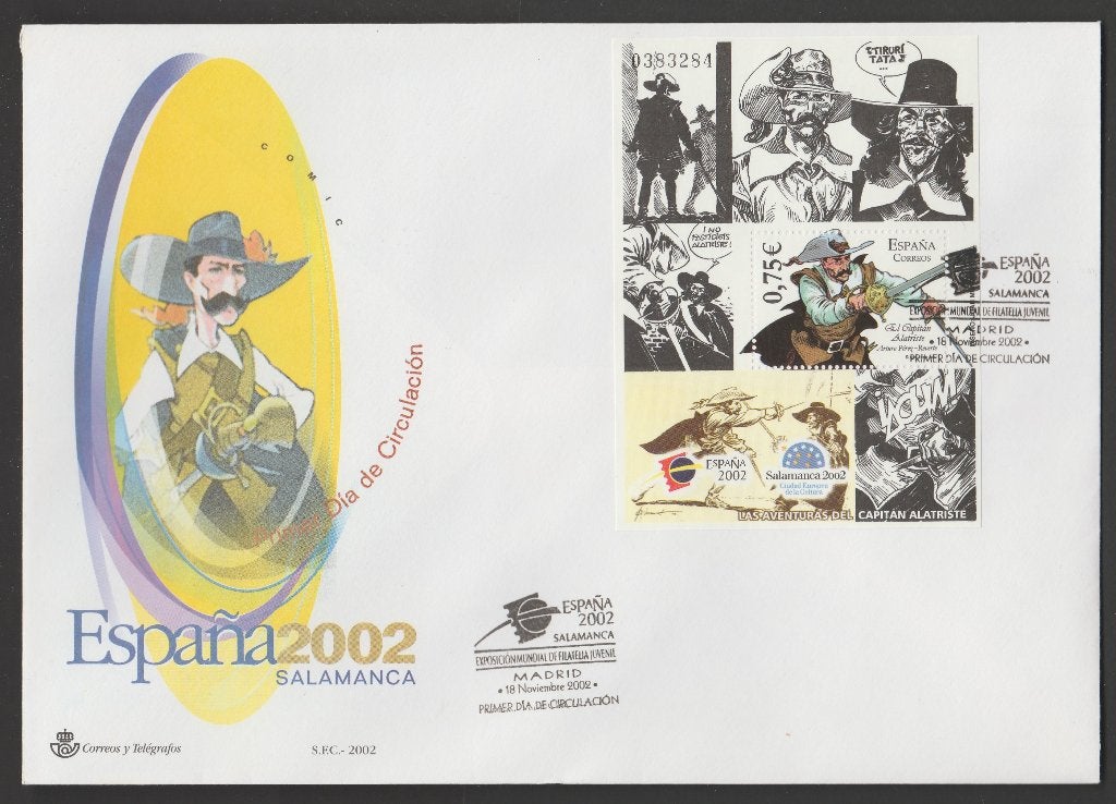 Spanje - FDC Michelnr 3806 - Espana 2002, kapitein Alatriste, Verzenden, Postfris