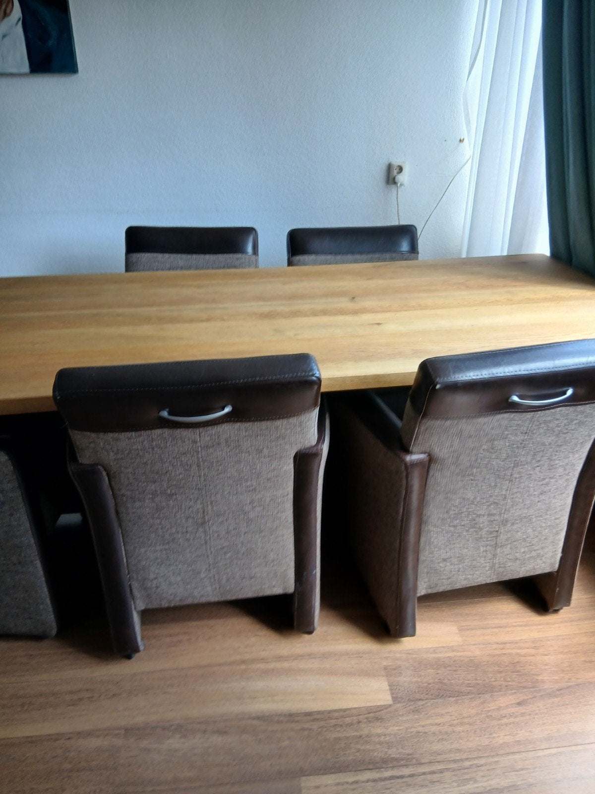 6 stoelen leer €100, Ophalen, 4 tot 6 stoelen