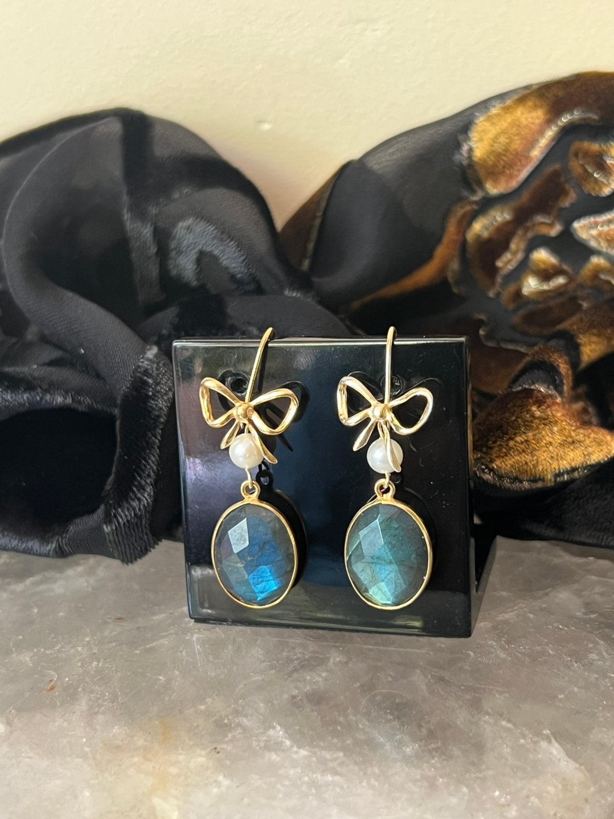 Labradoriet AKOYA zoutwater parel beschermt geluk magie TIP, Sieraden, Tassen en Uiterlijk, Oorbellen, Blauw, Nieuw, Ophalen of Verzenden
