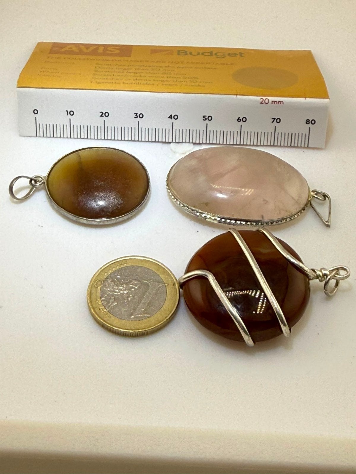 Set van 3 hangers met natuursteen - 17g, 15g, 10g, Gebruikt, Onbekend, Ophalen of Verzenden, Onbekend