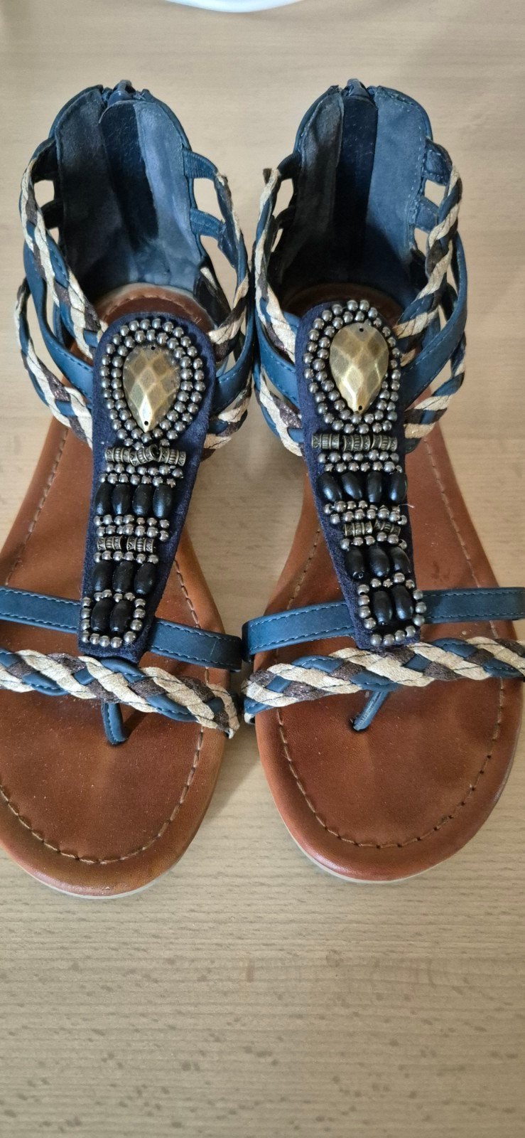 Blauwe sandalen, Graceland, mt 37, Blauw, Zo goed als nieuw, Graceland, Sandalen of Muiltjes