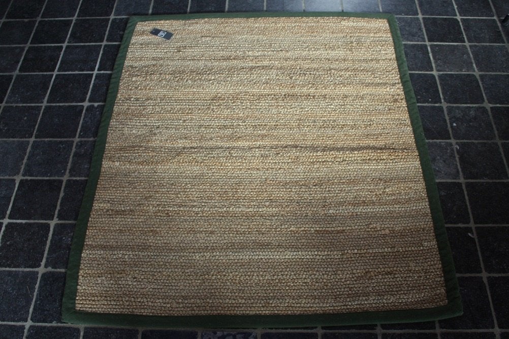 Vloerkleed Jute Army LABEL51 140x160 naturel groen, 100 tot 150 cm, Groen, Nieuw, Ophalen of Verzenden