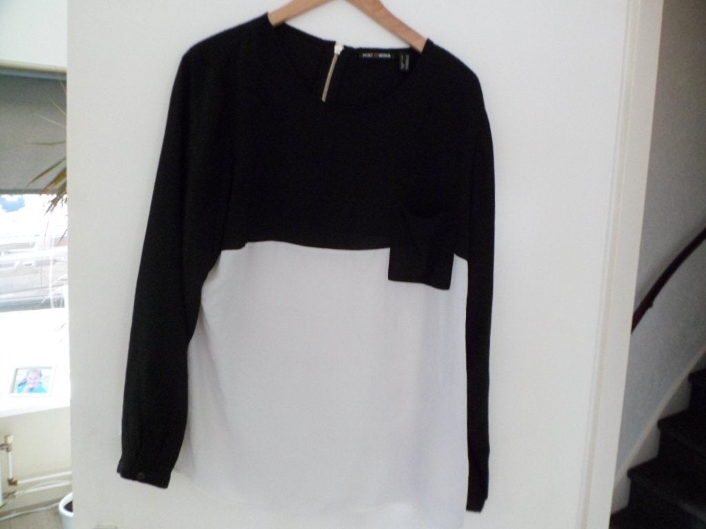 Zwart witte top maat 50, merk Punt Roma, Zwart, Maat 46/48 (XL) of groter, Ophalen of Verzenden, Zo goed als nieuw