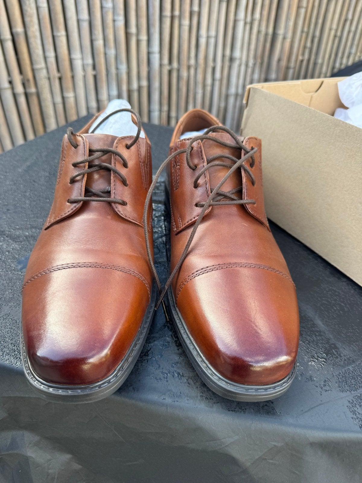 Clarks Cosgrove Cap Dark Tan Leather Nette Schoenen, Kleding | Heren, Ophalen of Verzenden, Nieuw, Bruin, Veterschoenen