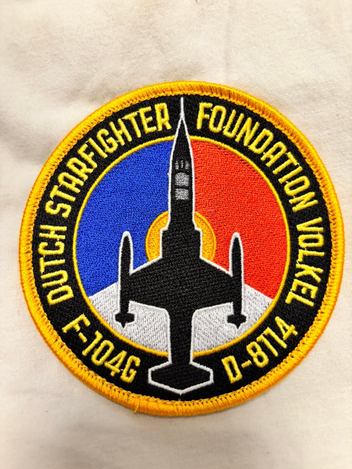 Embleem Dutch Starfighter foundation F104G, Verzenden, Luchtmacht, Nederland, Embleem of Badge