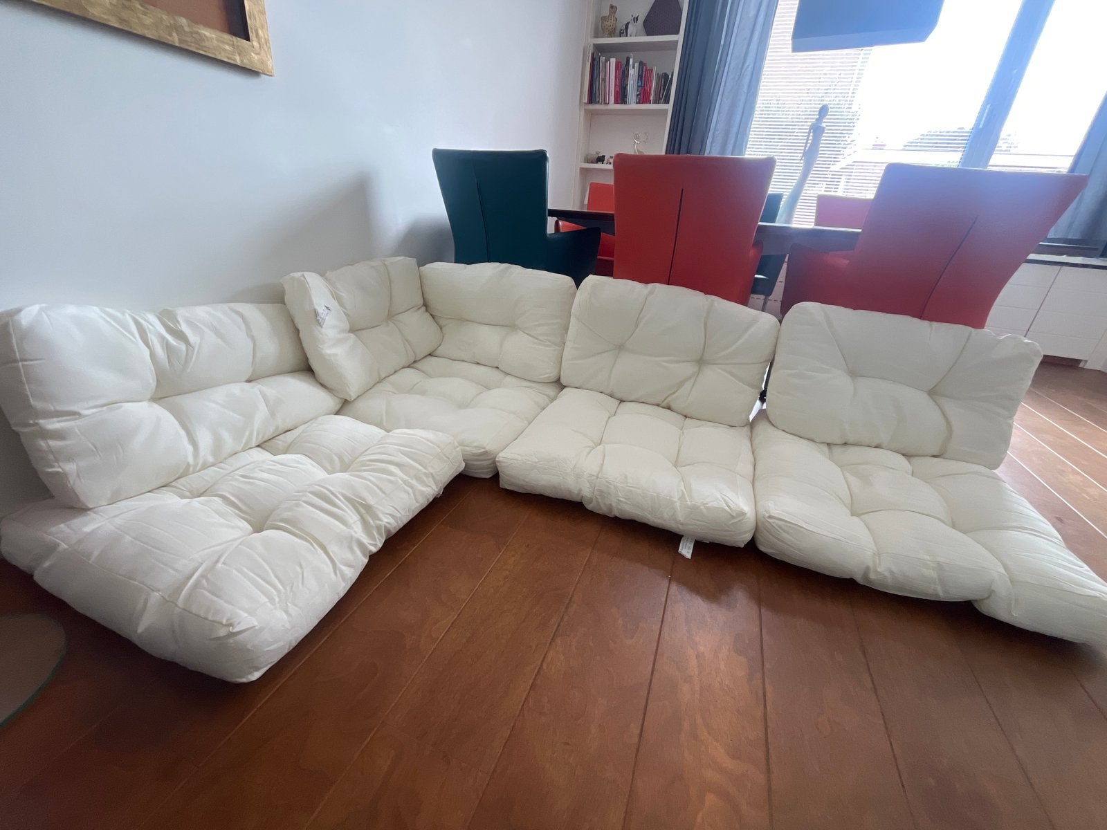 Loungekussens set voor binnen of buiten - 9 stuks, Huis en Inrichting, Ophalen, Gebruikt, Wit, Loungekussen