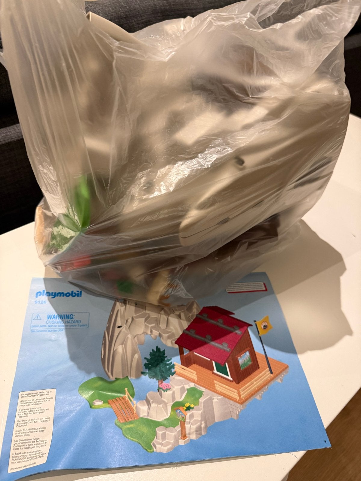 Playmobil bergen met hut, gesorteerd in zak (set 9126), Kinderen en Baby's, Speelgoed | Playmobil, Ophalen, Gebruikt, Complete set