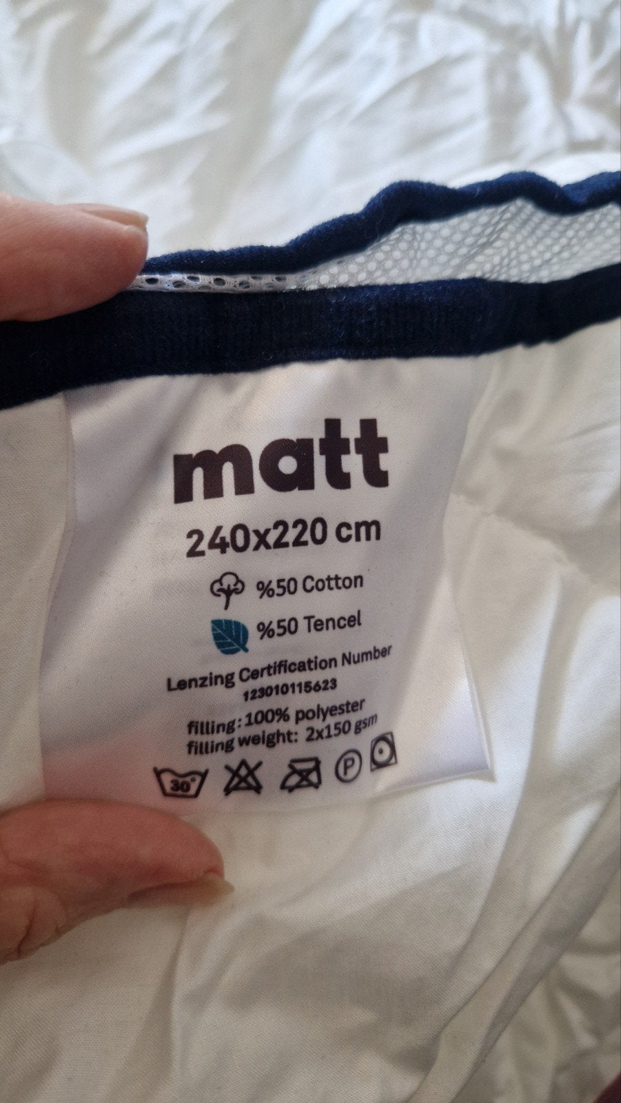 Matt All Season Dekbed 240x220 cm - Nieuwstaat, Huis en Inrichting, Slaapkamer | Beddengoed, Ophalen, Nieuw, Wit, Deken of Dekbed