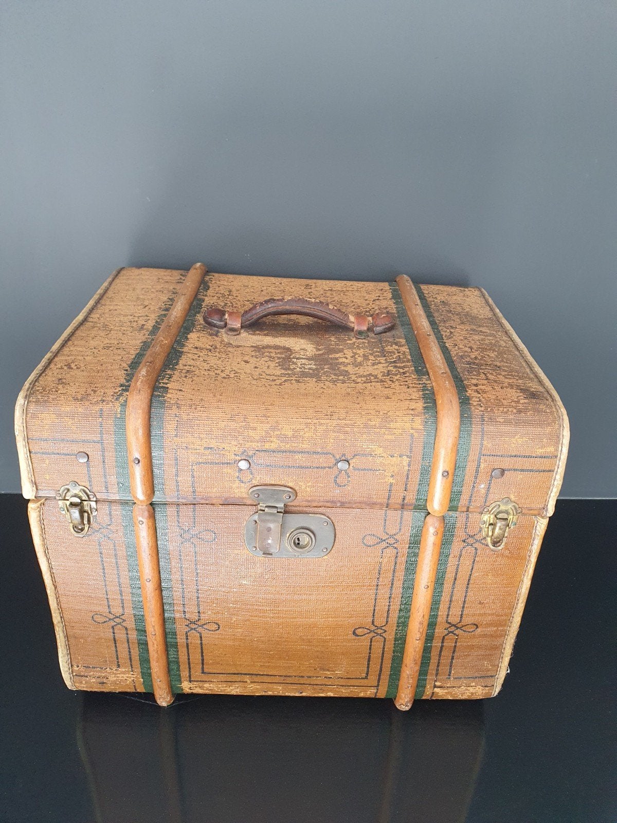 Brocante Engelse hutkoffer uit ca.1920, Ophalen, Minder dan 50 cm, Gebruikt, 50 tot 100 cm