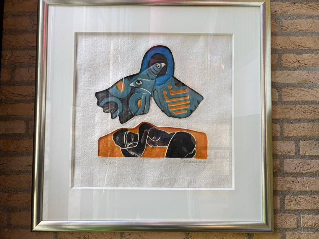 Gesigneerde en genummerde zeefdruk van Corneille., Ophalen