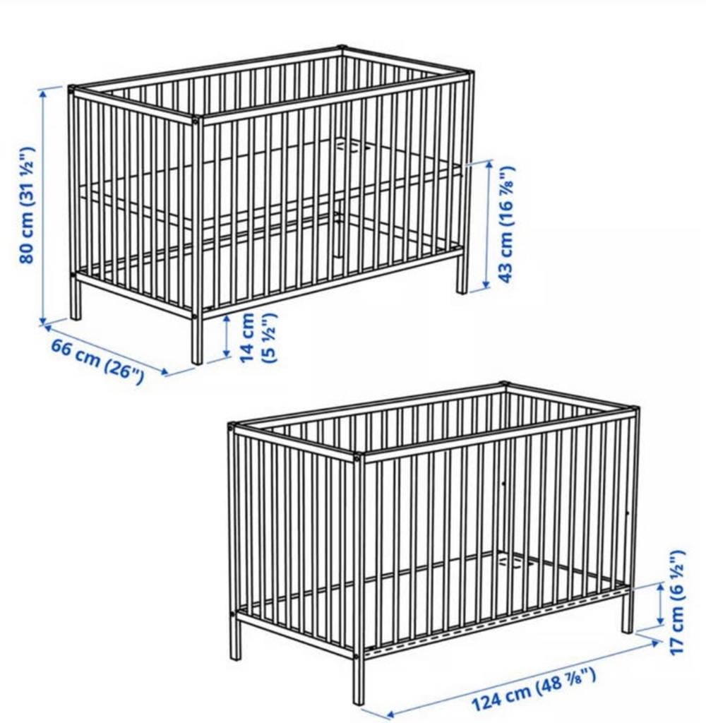 IKEA SNIGLAR Baby Bed / Crib for Sale – Like New, Ophalen, Zo goed als nieuw, Minder dan 140 cm, Minder dan 70 cm