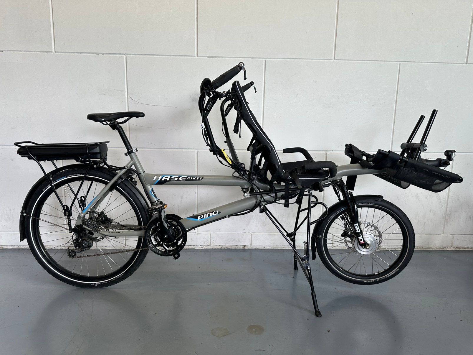 Prachtige Hase Pino ouder-kind tandem, elektrisch, garantie!, Ophalen of Verzenden, Zo goed als nieuw, Schijfrem, Hase
