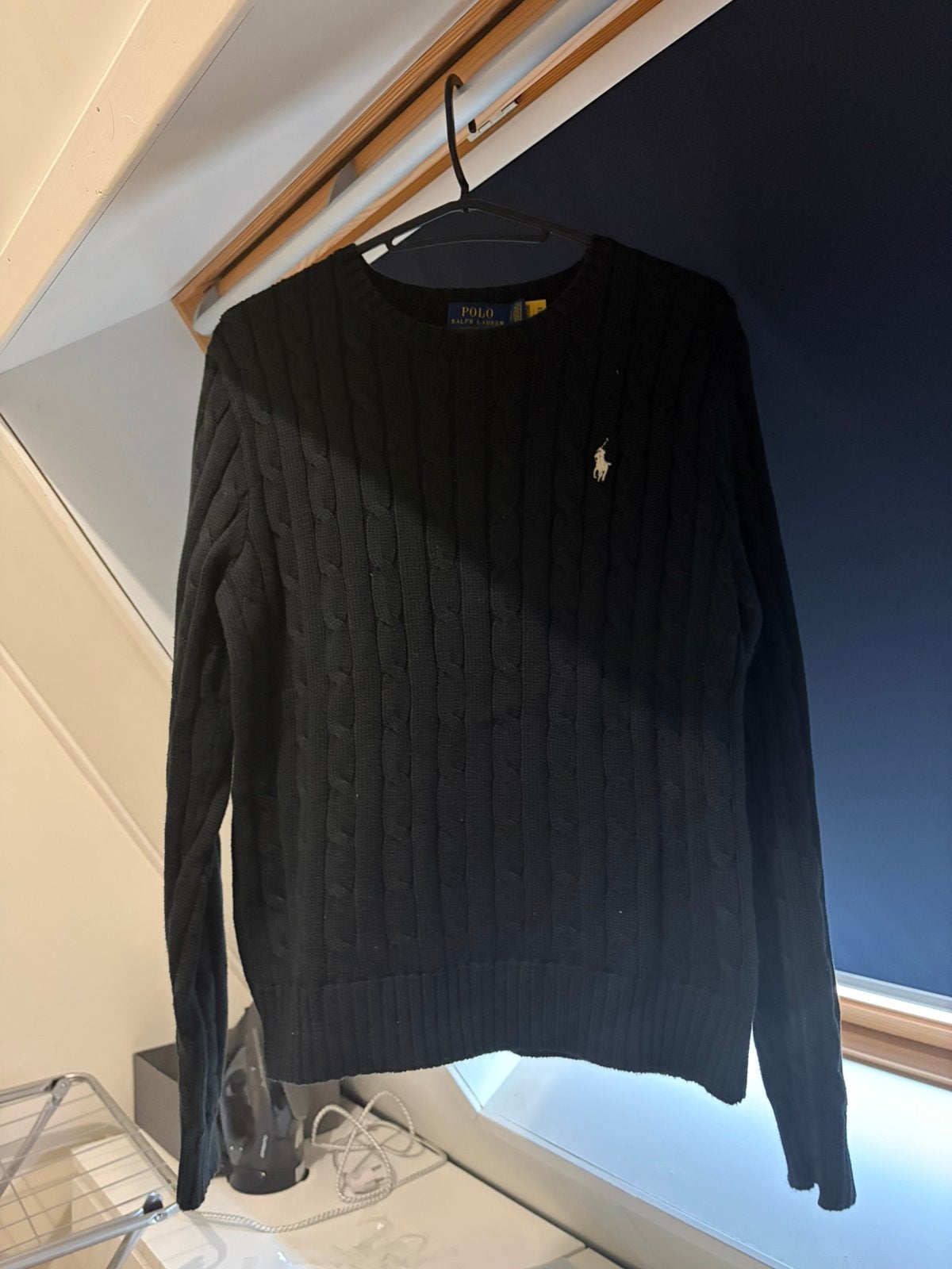Ralph lauren kabel trui zwart, Kleding | Heren, Verzenden, Zo goed als nieuw, Zwart