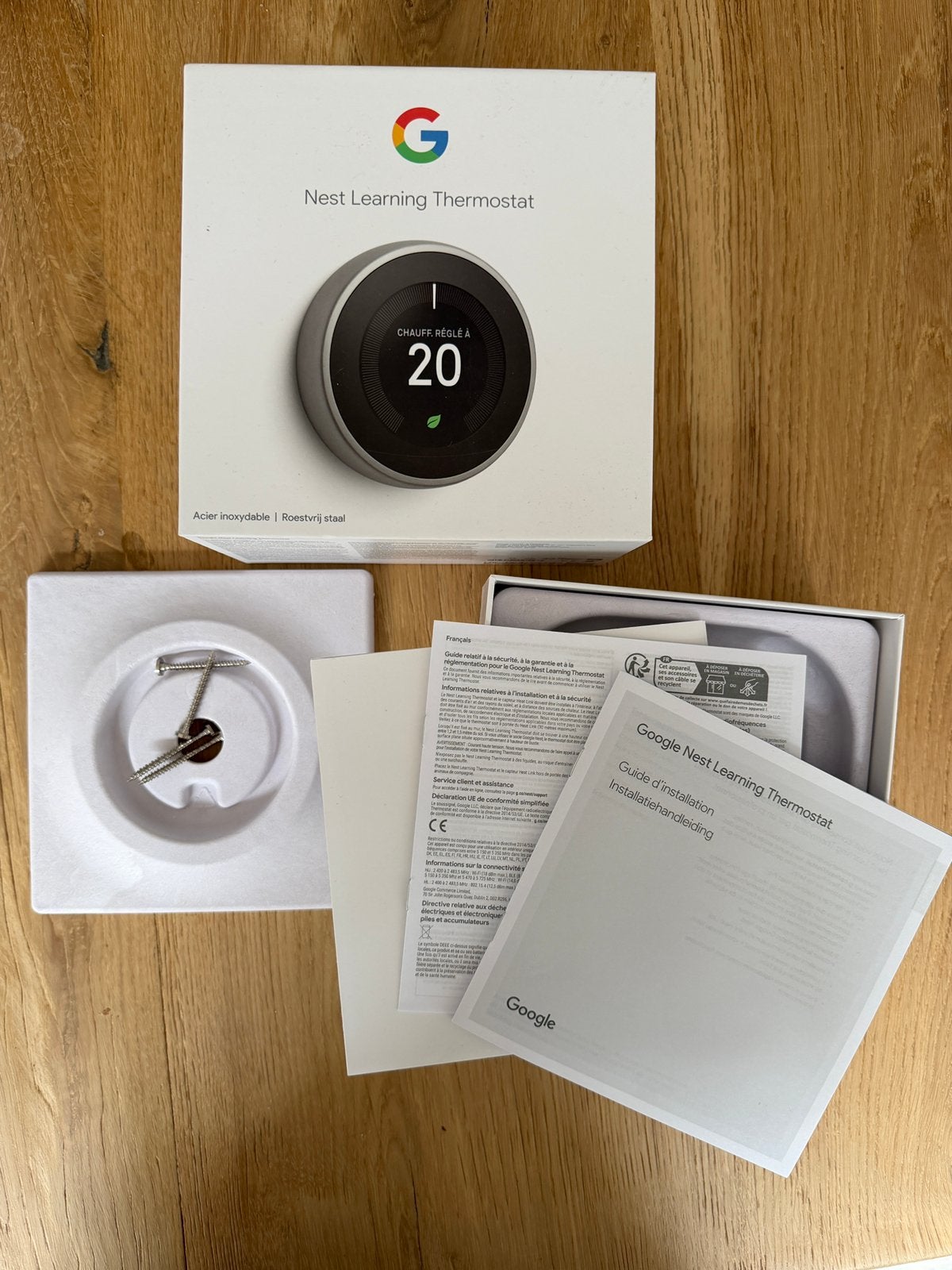 Originele lege doos Google Nest Learning Thermostat, Ophalen of Verzenden, Zo goed als nieuw