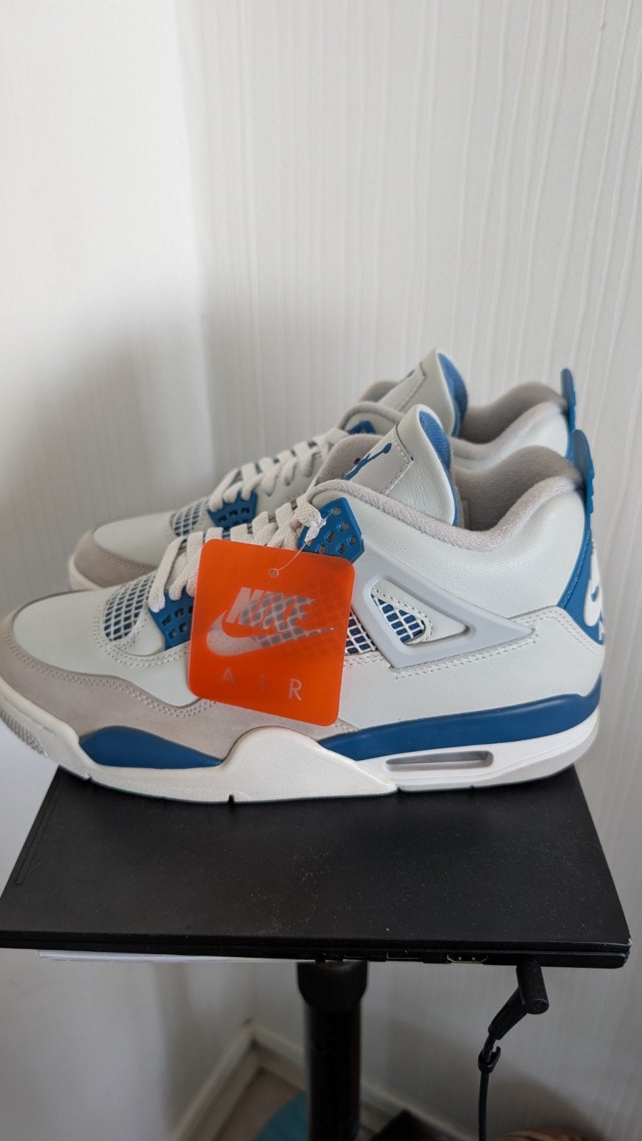 Air Jordan 4 military blue, Ophalen of Verzenden, Nieuw, Wit