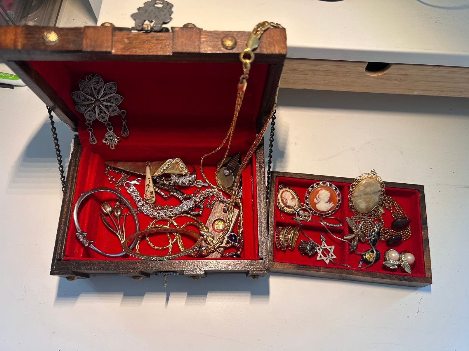 Partij/lot met diverse vintage sieraden, Ophalen of Verzenden