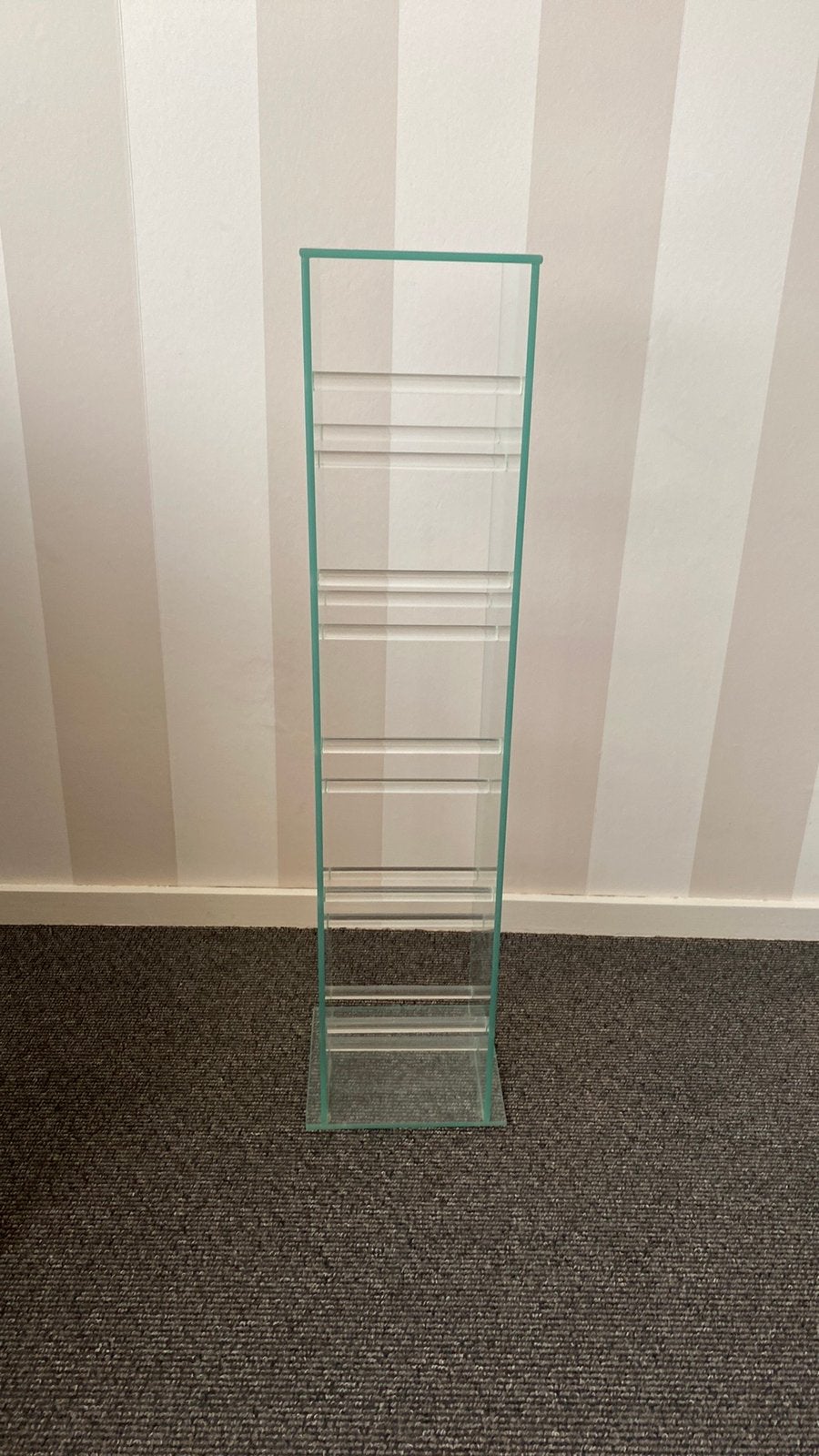 Mooie glazen CD-kast, Huis en Inrichting, Woonaccessoires | Cd- en Dvd-rekken, Ophalen, Zo goed als nieuw, Glas, Cd's