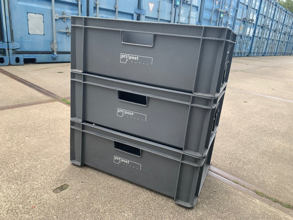 3x kunststof PTT krat, Ophalen, Gebruikt, 40 tot 60 cm, 50 tot 75 cm