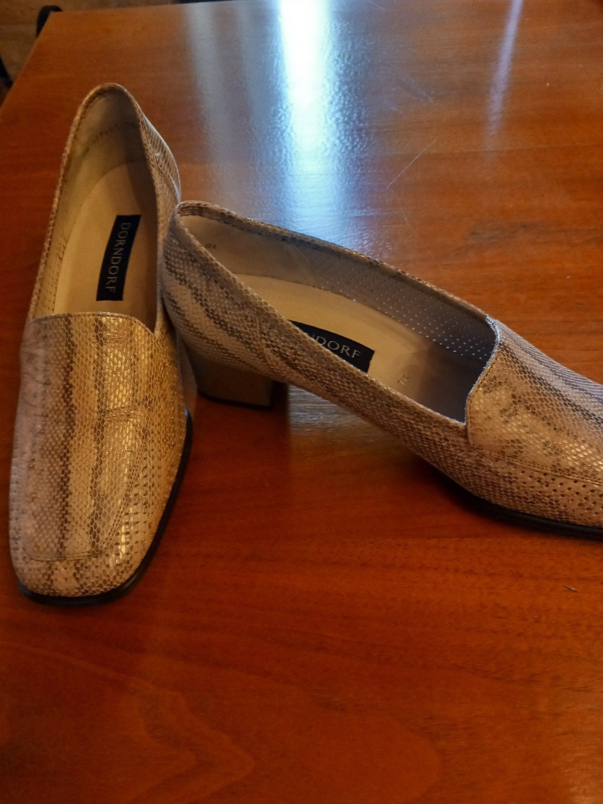 Dorndorf Dames Schoenen Beige Print Maat 7.5 G Hak 4.5cm, Schoenen met lage hakken, Beige, Dorndorf, Ophalen of Verzenden