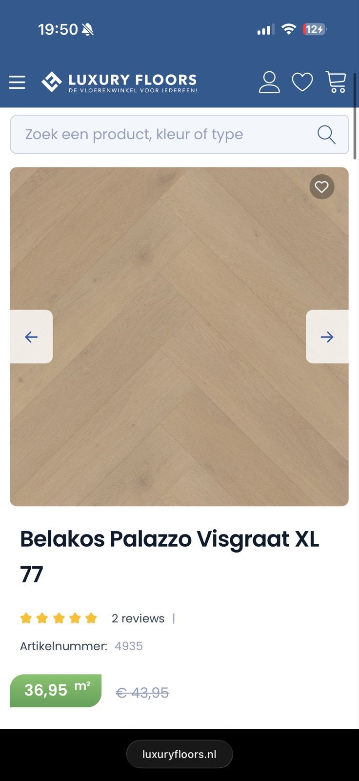 Belakos Palazzo Visgraat XL 77 PVC Vloer, Ophalen, Kunststof, 50 tot 150 cm, Overige typen