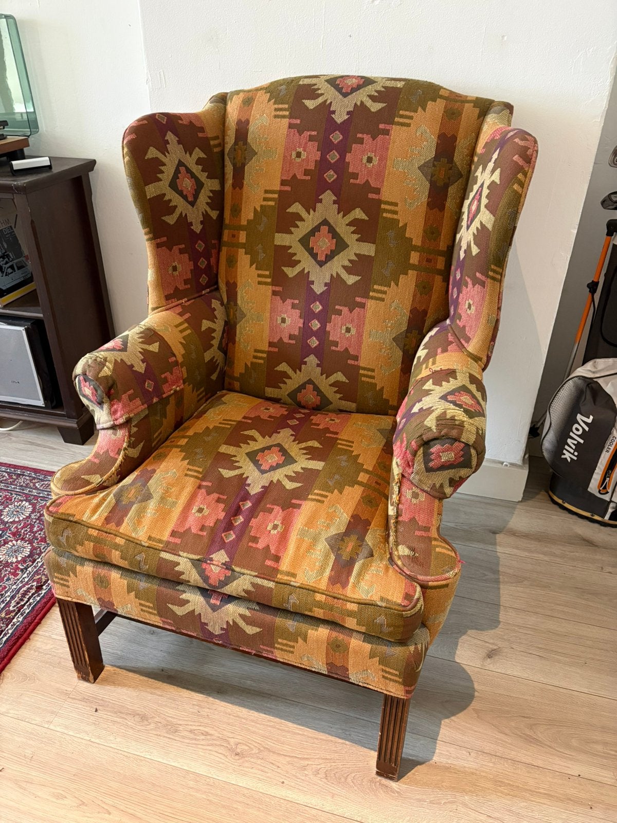 Chesterfield Kelim fauteuil, Huis en Inrichting, Fauteuils, Ophalen of Verzenden, Zo goed als nieuw, 75 tot 100 cm