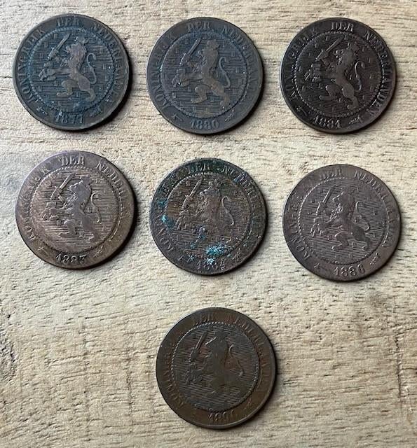 complete serie 2,5 cent / halve stuiver Willem III, Ophalen, Koning Willem III, Overige waardes, Setje