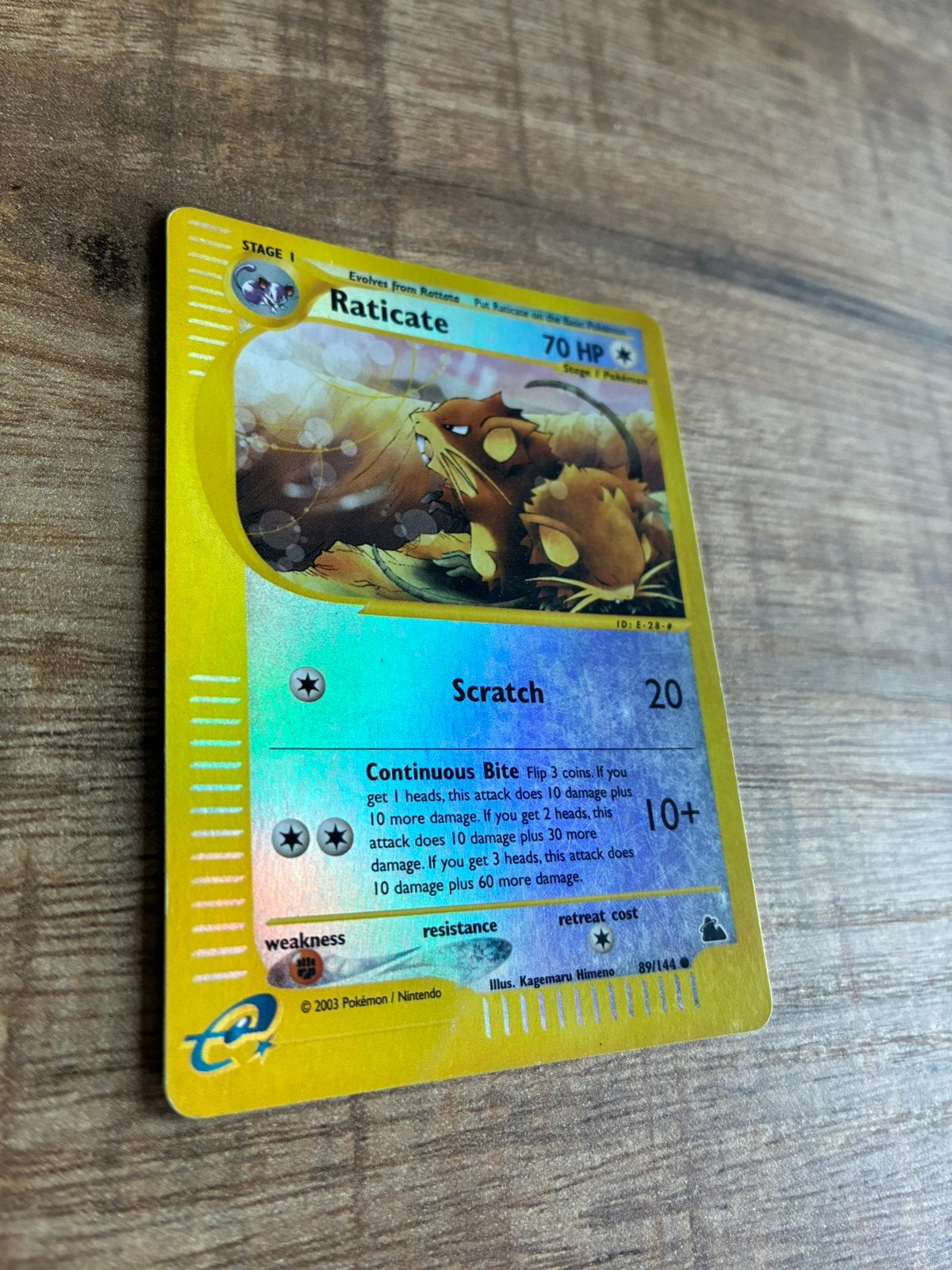 Raticate reverse holofoil Skyridge Pokemonkaart, Ophalen of Verzenden, Zo goed als nieuw, Losse kaart, Foil