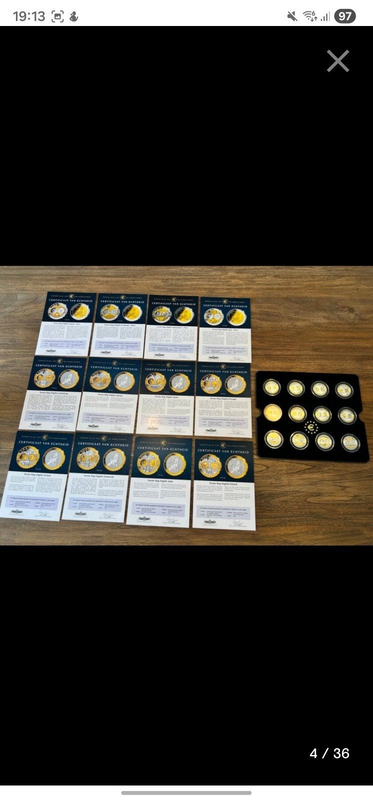 Complete collectie 'Eerste Slag van de Euro-landen 24 stuks, Setje, Overige landen, Zilver, Overige waardes